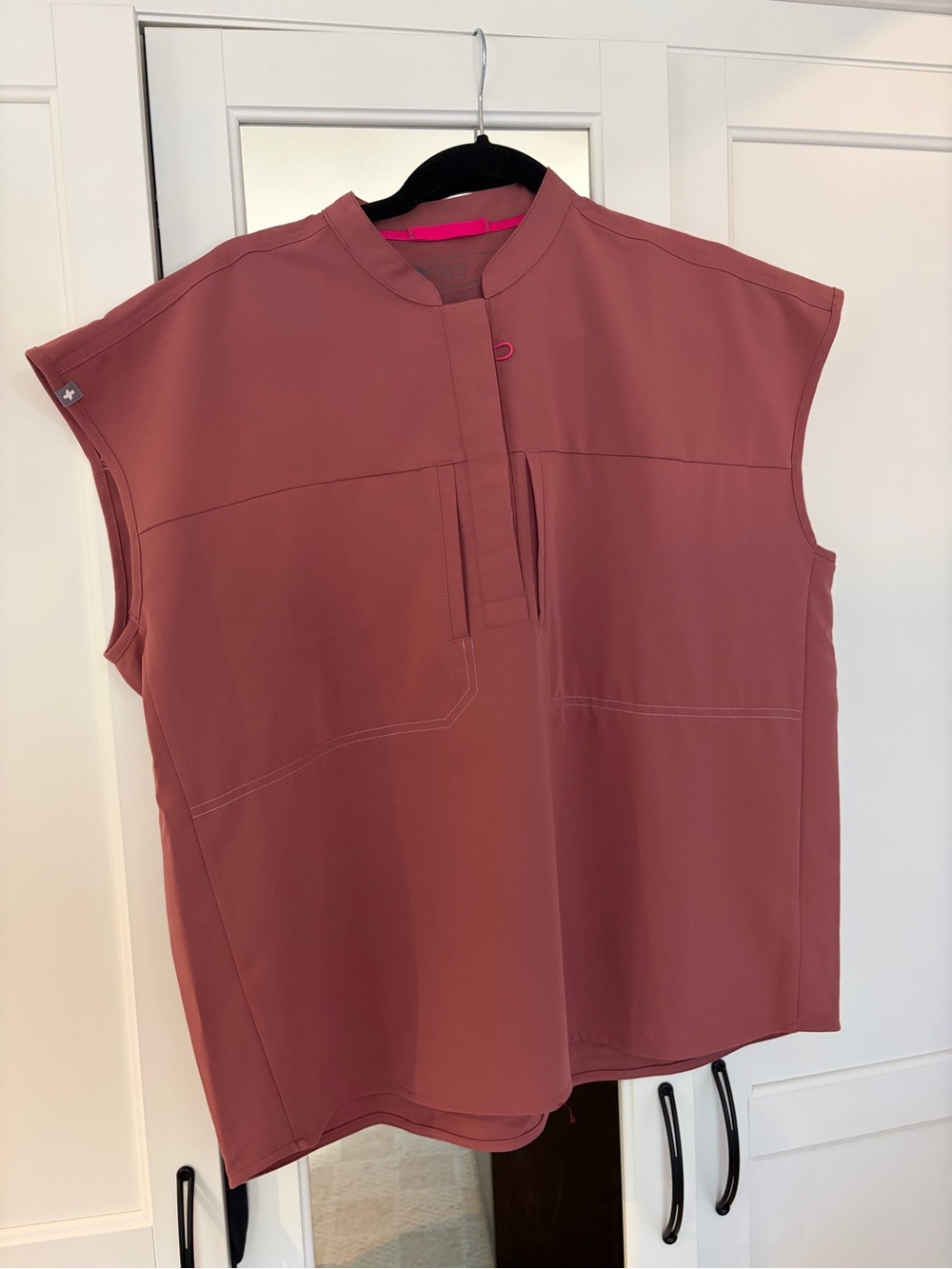 FIGS Women’s Rafaela Oversized Scrub Top in Mauve - Size Medium